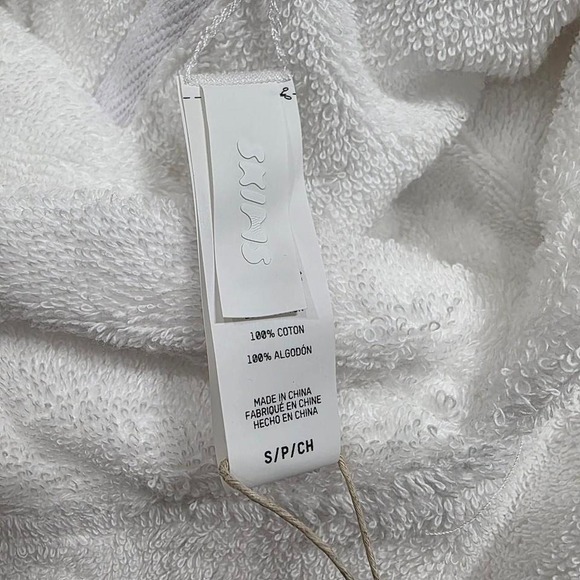 SKIMS Terry Cover-Ups Hoodie Snow White Cotton Terry Cloth CU-TOP-4798 - Picture 3 of 4